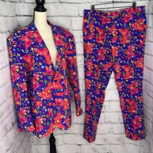 Opposuits The Fresh Prince Size 48 Pink Purple Suit with Jacket, Pants & Tie
